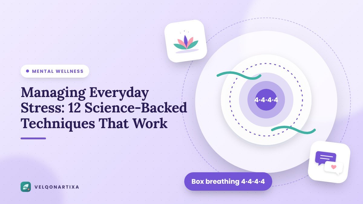 Illustration of concentric circles guiding slow box breathing for stress relief