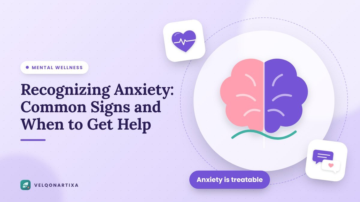 Illustration of a brain with calming waves representing anxiety and mental health