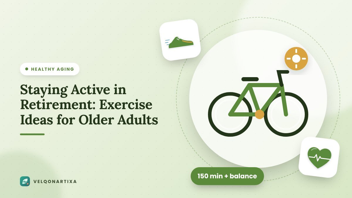 Illustration of a bicycle on a sunny day representing staying active in retirement